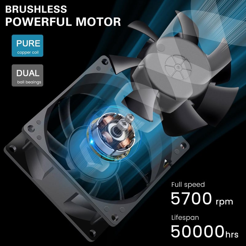 GDSTIME 80mm x 38mm 8038 PWM 4Pin High Speed Dual Ball Bearing DC 12V 80x80x38mm PC Computer Case Cooling Fan - Image 4